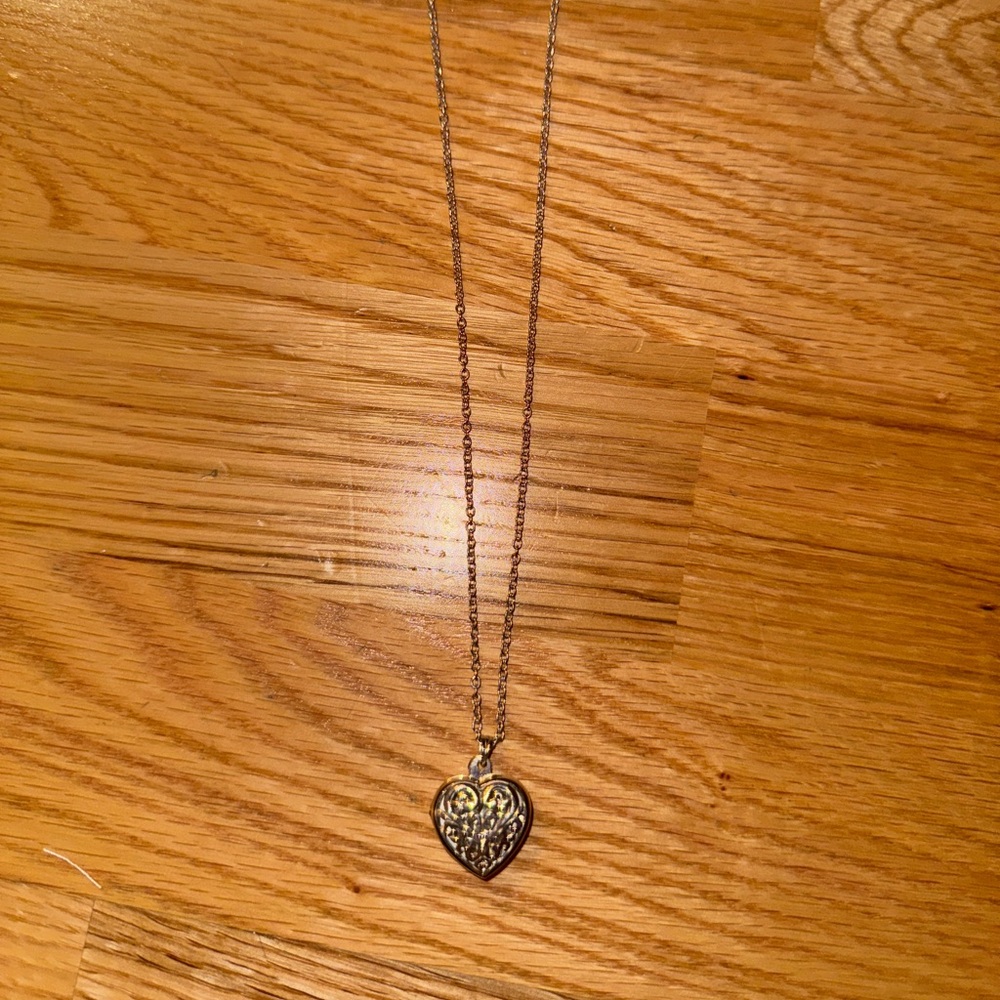 Silver Brighton Heart Pendant Locket Necklace